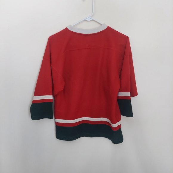 Red and Black Kids Large 12/14 Minnesota Wild NHL Numberless Jersey - Picture 2 of 4